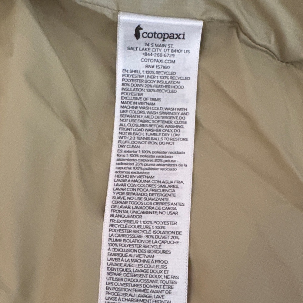 Cotopaxi Women’s NWT Beige Puffer Jacket with under layer 🦙 🏔️ - Picture 8 of 14